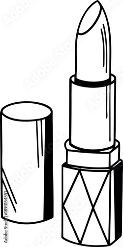 Lipstick Makeup Line Art Vector Icon for Cosmetic Beauty Packaging Design