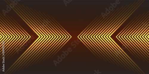 dynamic golden arc line technology design concept on black background