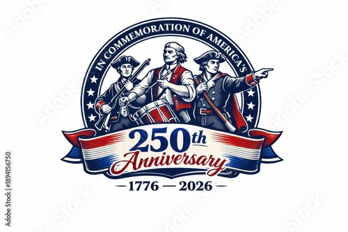 USA 250 Anniversary Revolutionary Patriots Illustration