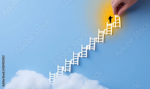 Climb the ladder to success. Reach the heights and earn the reward. Fame and recognition. Achieve the set goal.