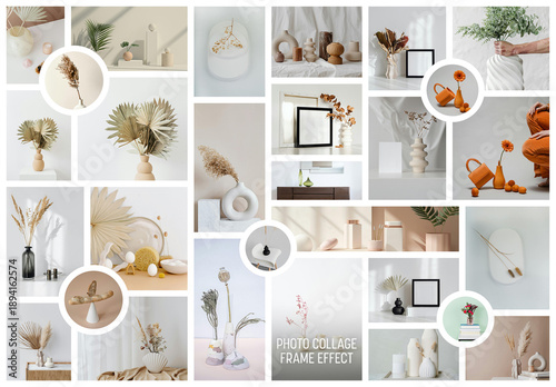 Photo Collage Frame Effect Mockup