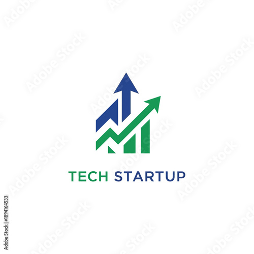 Tech startup growth graph symbolizing upward trend in technology business