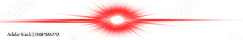 Fotografía Vibrant red laser beam effect with glowing starburst flare transparent backgroun