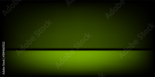 green studio background. Abstract limbo podium studio room. Dark green gradient wall floor and spotlight scene. Showcase, promotion display. Vector stage mockup illustration