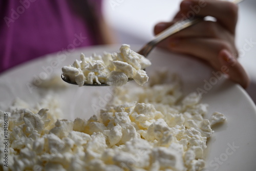 Cottage cheese. Cheese. Healthy food. Food for children. Breakfast. Cheese plate.