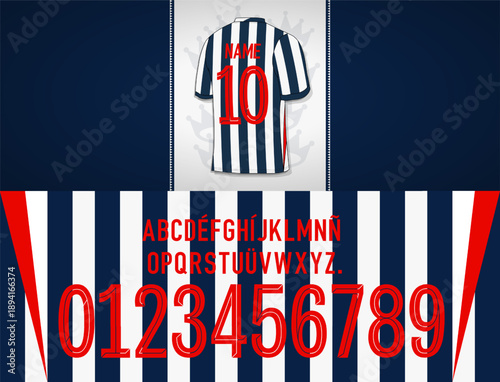 alianza lima font, peru font, Bold sports jersey number font vector with vertical stripe structure, dynamic outlines and clean geometry, built for football kits, typography projects and graphics