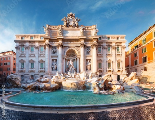 trevi fountain fontana di trevi in the morning light in rome italy trevi is most famous fountain of rome architecture and landmark of rome