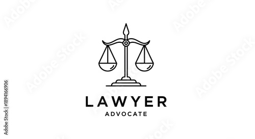 Professional lawyer advocate logo with balance scales symbol