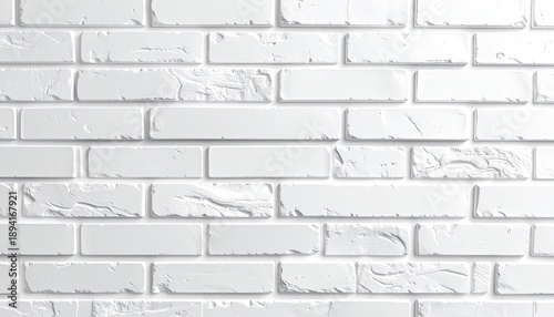 Textured white brick wall background with a distressed, rustic appearance.