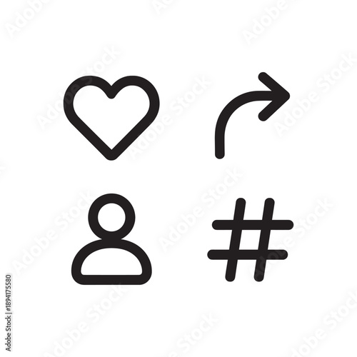 Social Media and Engagement Icons Set