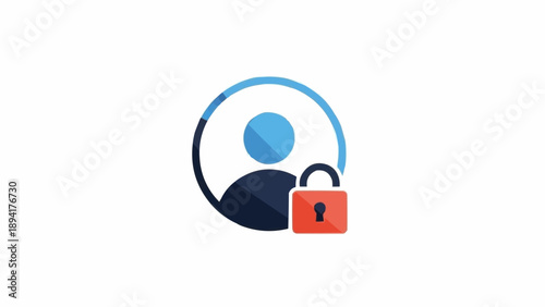 Padlock Secured User Profile Icon.