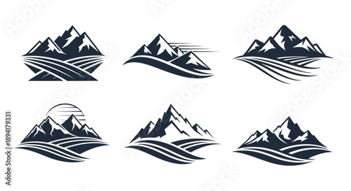 Diverse mountain peak silhouettes with dynamic landscape elements offer a variety of