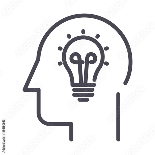 Creative Green Energy Idea Icon Vector editable Stroke