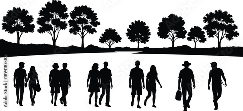 silhouettes of people