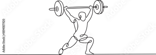 Weightlifting continuous one line drawing. Cardio and lifting exercises single line art illustration. one line Art icon drawing vector