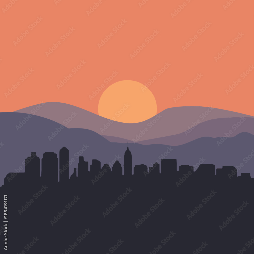 Naklejka premium Sunset over Belo Horizonte City