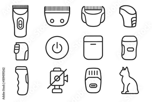 Grooming detachable heat contoured motor vector pet rear icon cutter housing clipper