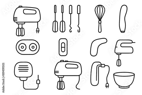 Tool design vector icon toggle baking ports electric attachment whisk portable