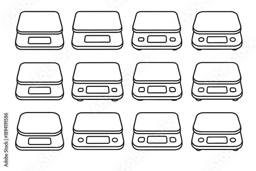 Tare icon vector modern feature internal device plastic digital lcd measurement scale