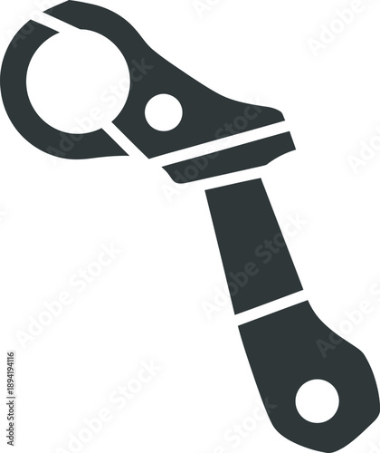 Professional black silhouette vector of a mechanical archery release aid with a pistol-grip handle and trigger. Ideal for bowhunting branding, archery gear logos, and precision shooting graphics. 