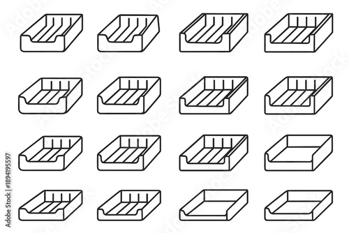 Finish file support spaced drawer look compact functional icon vector clean modern