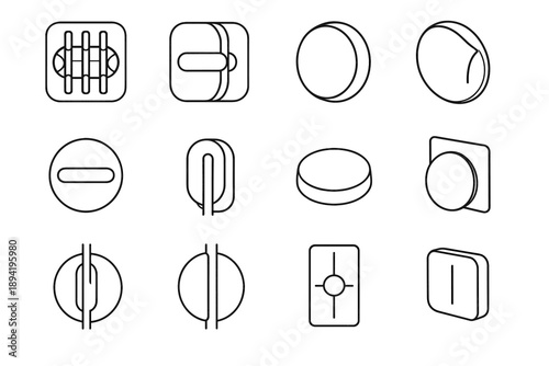 Mounted functional layer backing cable wall mounting holder cord icon vector minimalist