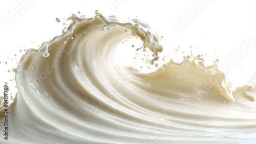 Dynamic Milk Wave Splash with Flowing Liquid Motion
