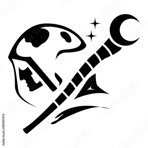 sorcerer ilustration clip art design shape logo. symbol of class silhouette icon vector