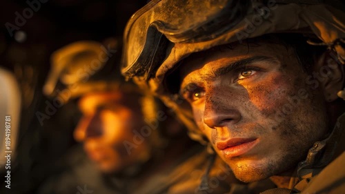Intensive military operation with soldiers in tactical gear