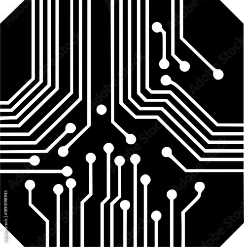  circuit board logo silhouette icon vector illustration