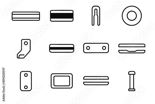 Circle slot anchor workshop magnet icon magnetic vector reinforced contour post tool