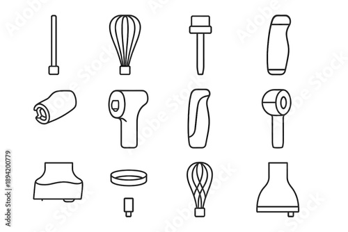 Cordless contour vector plate loop attachment icon smooth pattern wires whisk pad