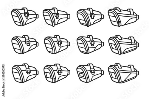 Icon front shading pull taper bicycle reinforcement panel pouch vector base saddle