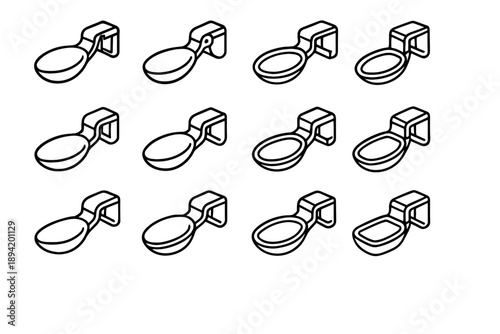 Highlight line vector structure clip icon holder contour spoon seam stabilizer hinge