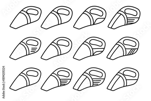 Line icon handheld ridge strip icons dust path vector lattice slope vacuum