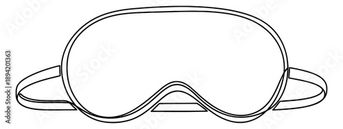 Line art illustration of a sleep mask depicting relaxation for travel and wellness