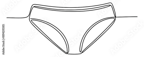 Line art illustration of panties depicting a minimalist design for fashion and lingerie