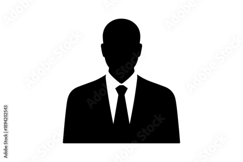 silhouette of a distinguished professional personifying authority and elegance, an emblem of expertise in a clean, minimalist design