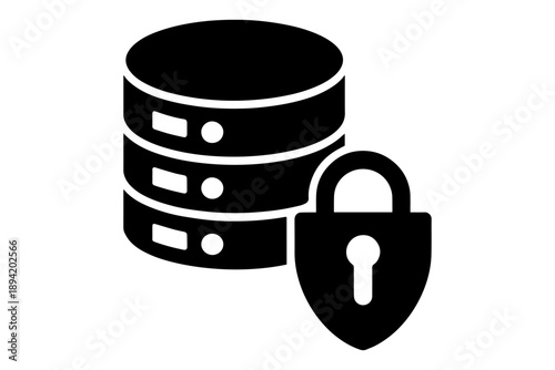 secure data storage illustrated by stacked server discs under protective lock