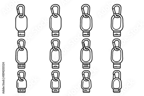 Clip tilt holder shading outline surface bottle travel icon structural underside ridge