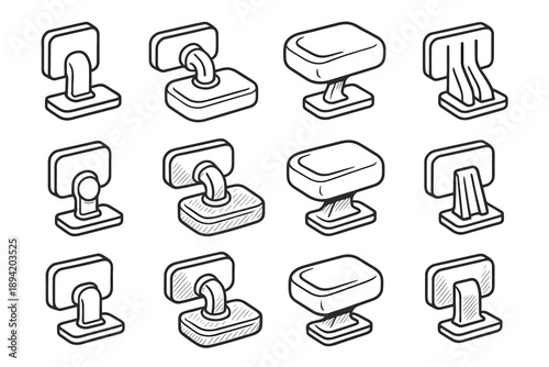 Structural magnetic shading arc tilt soap icon vector patch ridge rail holder
