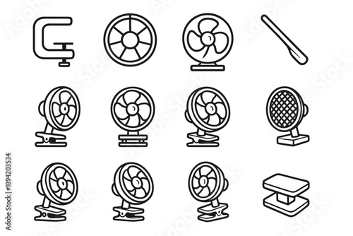 Rib vector tile stroke blade underside zone shading frame usb icon fan