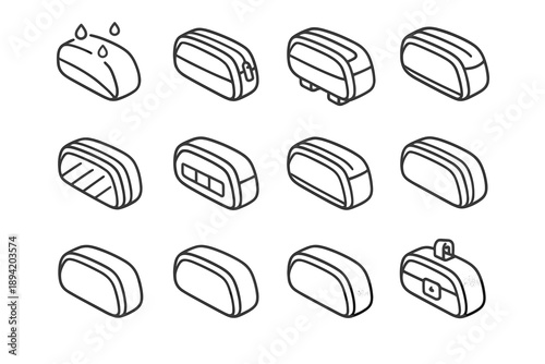 Ridge arc contour bike waterproof icon stripe slab zone gear vector shading