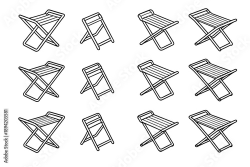 Icon rib legs vector crest drying surface traction outline dash foldable seam