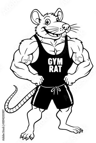  gym rat vector icon