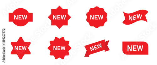 Best choice, order now, special offer, new collection, free delivery sale banners. Red ribbons, tags and stickers. Vector illustration.