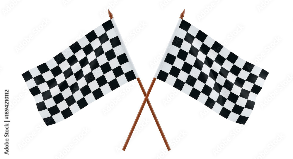 Naklejka premium Crossed checkered flags symbolizing race finish and victory