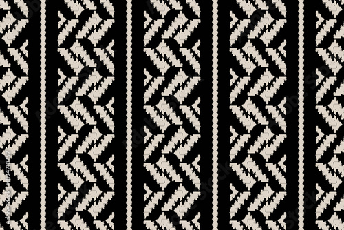 Ikat Abstract striped Ethnic art. Seamless patterns tribal, folk embroidery, and Mexican style. Aztec geometric art ornament print.Design for carpet, cover wallpaper, wrapping, fabric, clothing