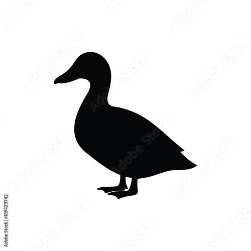 Simple duck silhouette vector flat illustration design.