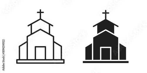 Church icon in a simple line art style. EPS10